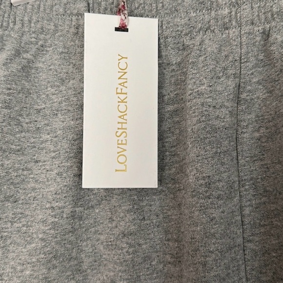 LoveShackFancy Darina women’s Gray Sweatpants NWT Size large - Picture 3 of 6